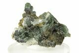 Green Hedenbergite Included Quartz Cluster - Mongolia #255850-1